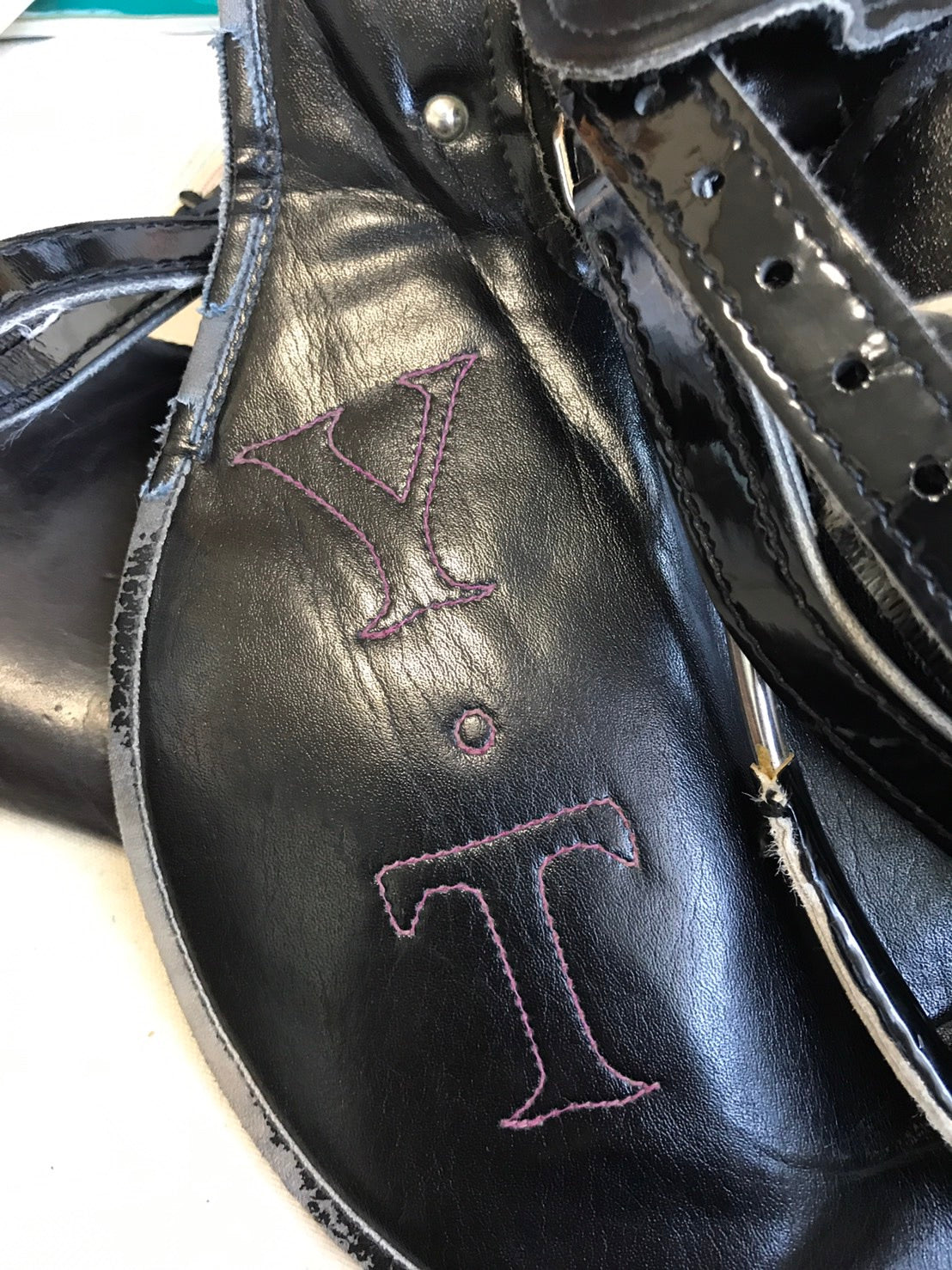 Name Stitching on Somes Saddle