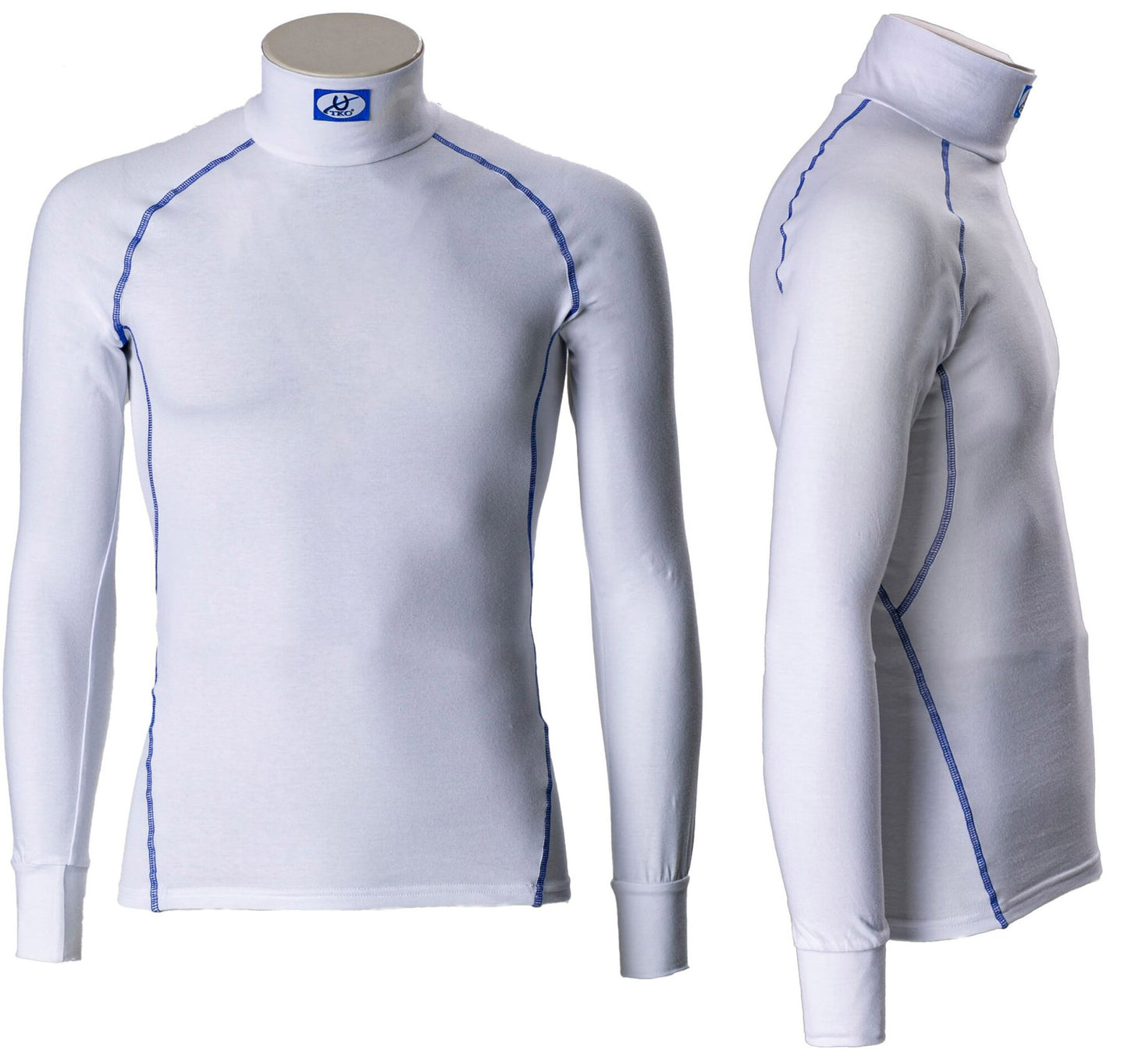 TKO Cotton Tops - Long Sleeves - White-Blue Line