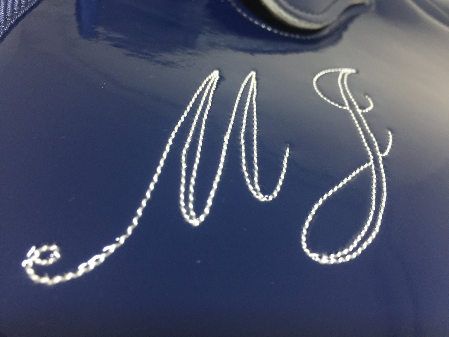 Name Stitching on Somes Saddle